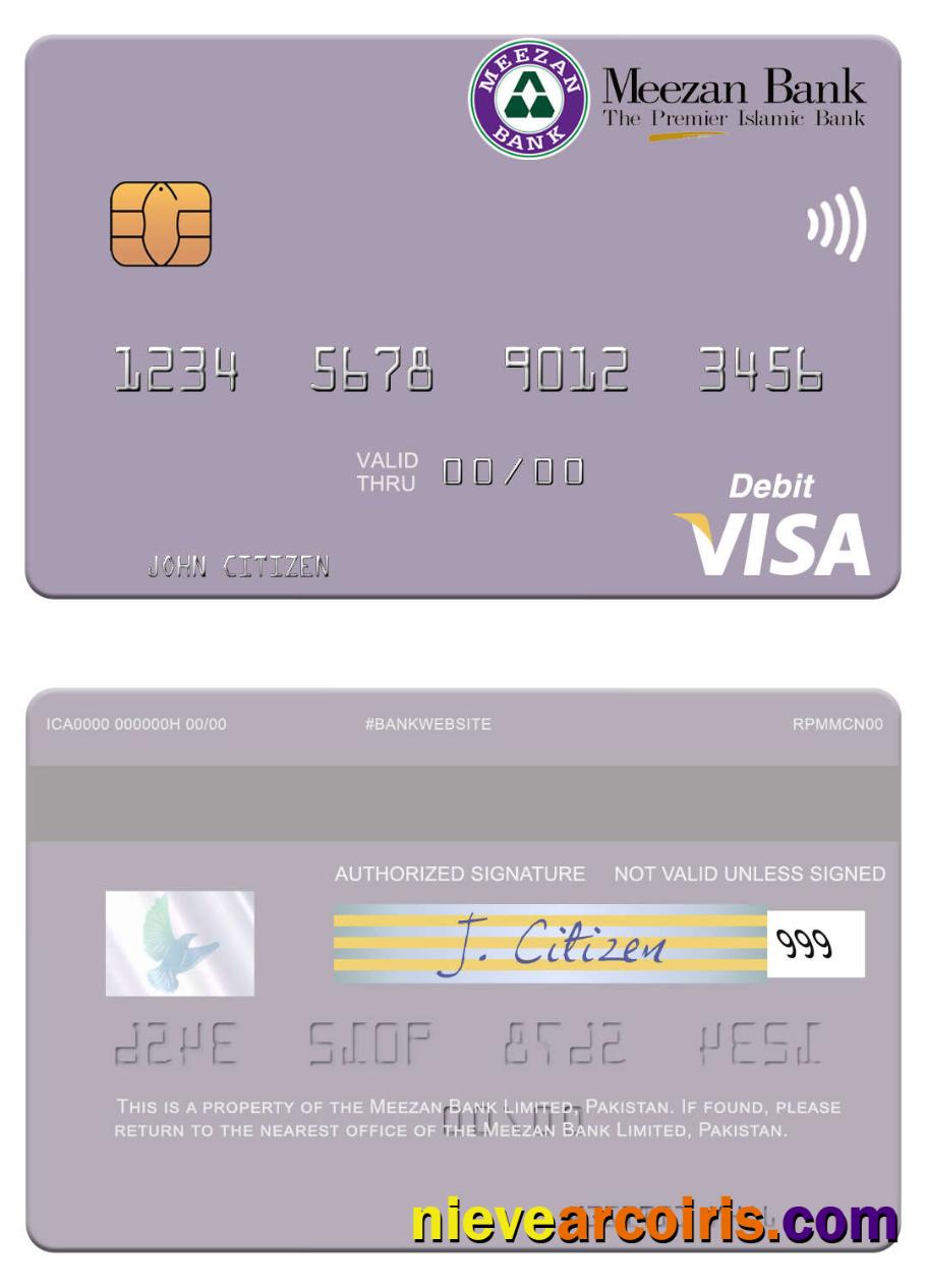 Pakistan Meezan Bank Limited visa debit card